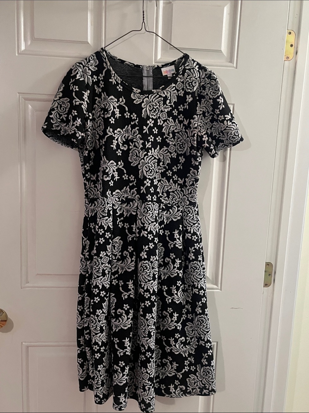 LuLaRoe Black and White Floral Amelia Dress